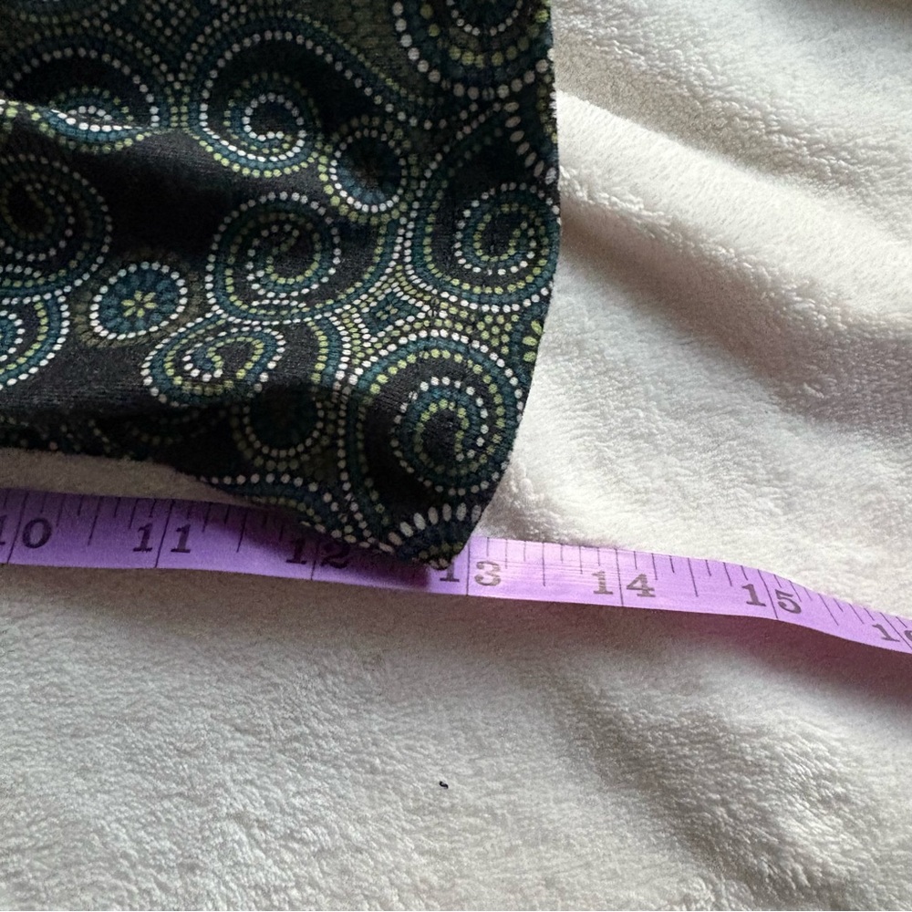 Prana Black & Green Patterned Long Sleeve Wrap Style V-Neck 3/4 Sleeve Dress - Picture 16 of 16